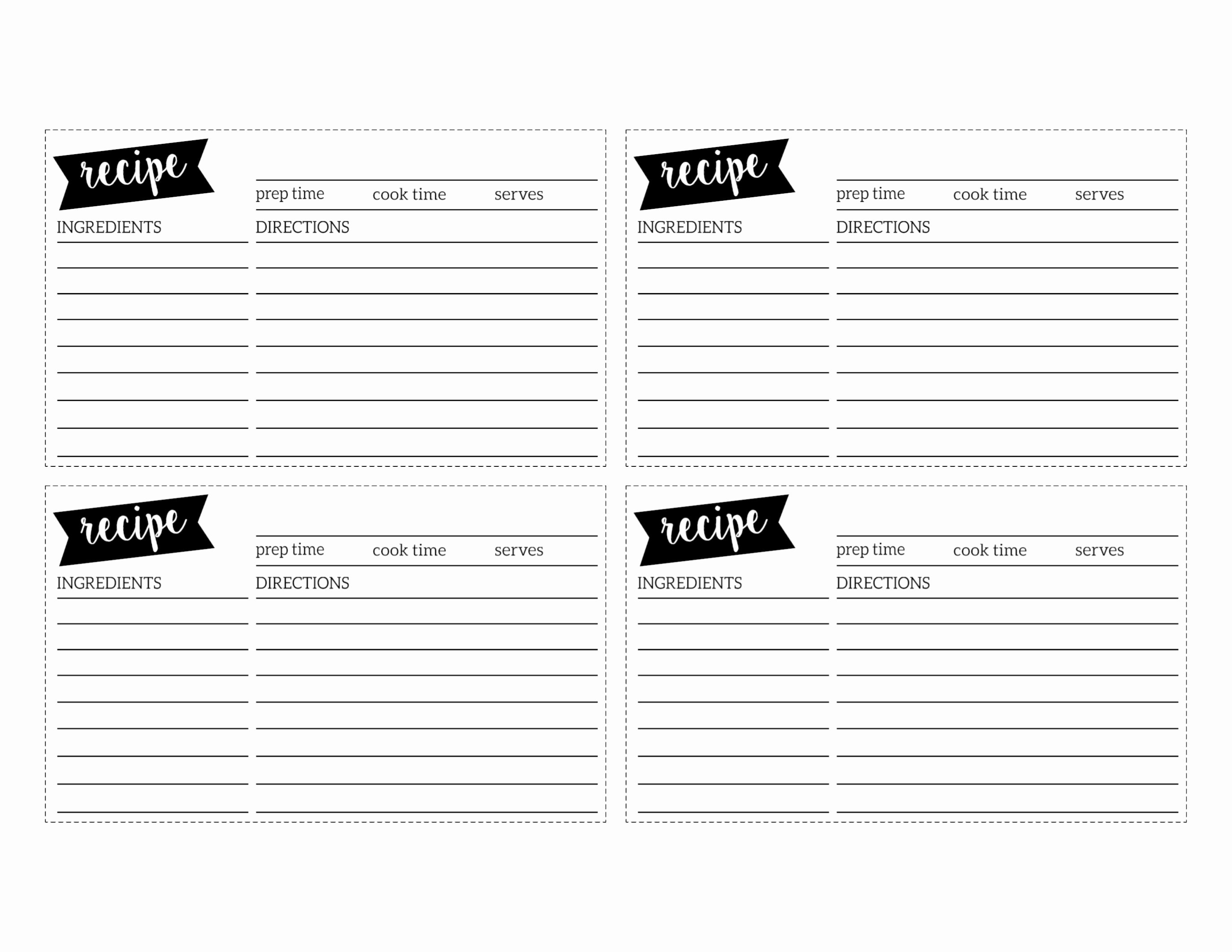 Microsoft Word Recipe Template Awesome Free Recipe Card Template Printable Paper Trail Design