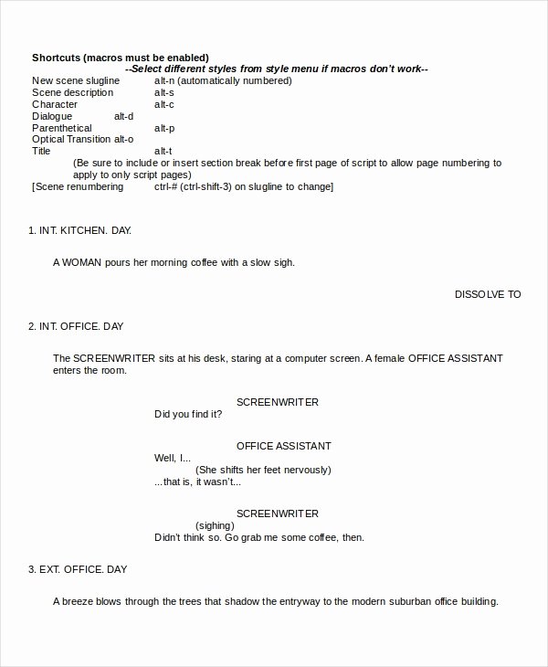 Microsoft Word Screenplay Template New Script Template 12 Free Word Documents Download