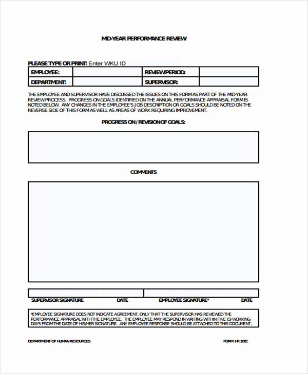 Mid Year Review Template New 37 Review form Samples