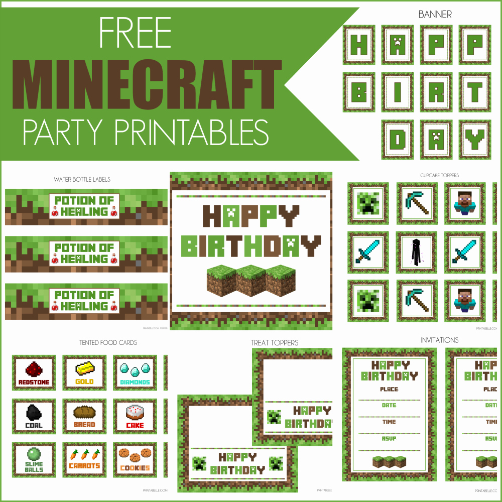 Minecraft Birthday Invitation Template Awesome Free Minecraft Printables