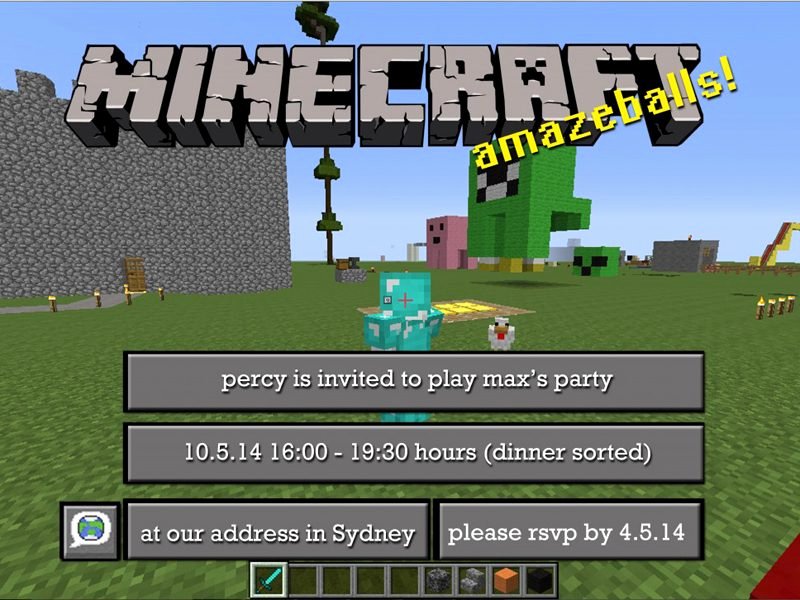 Minecraft Birthday Invitation Template Elegant Free Minecraft Party Invitations to Edit and