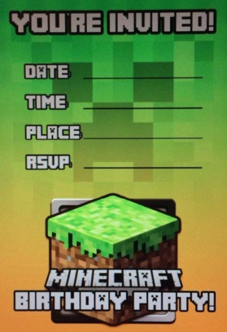 Minecraft Birthday Invite Template Lovely Templates for Minecraft Party Invitations