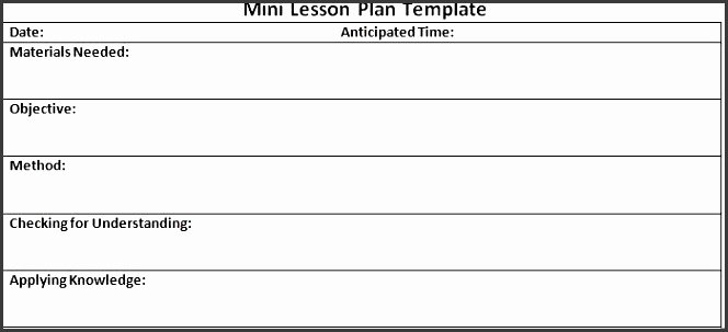 Mini Lesson Plan Template Awesome 5 Academic Lesson Plan Template Sampletemplatess