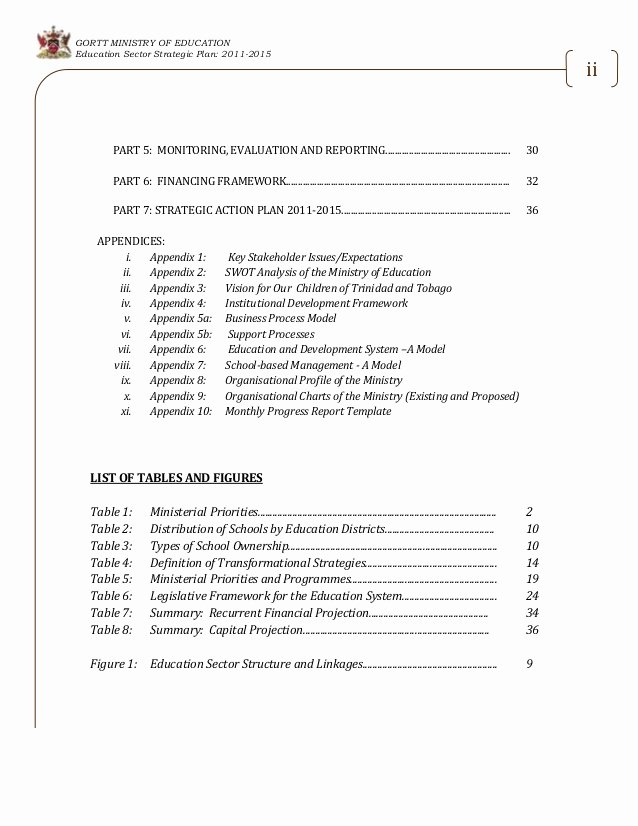 Ministry Strategic Plan Template Unique Ministry Of Education Strategic Action Plan