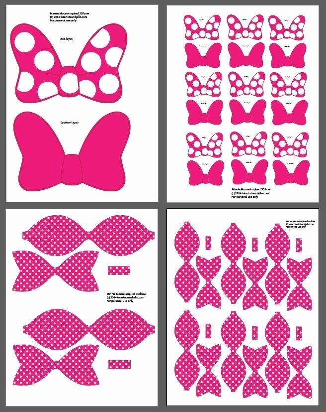 Minnie Mouse Bow Template New Free 3 D Bow Cupcake topper Printables Freebies