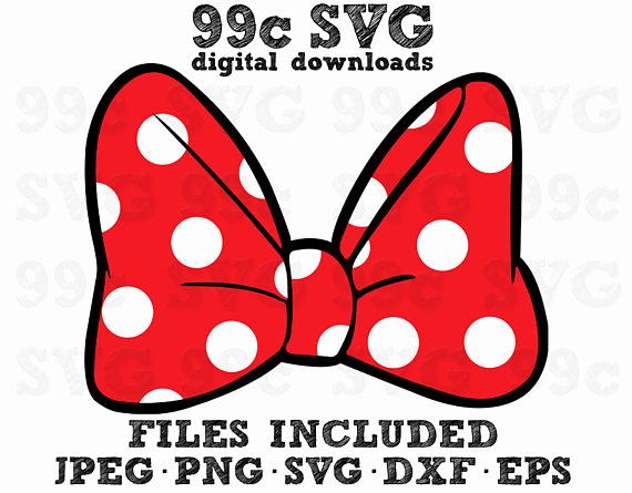 Minnie Mouse Bow Template New Minnie Mouse Bow Svg Dxf Vector Cut File Cricut Design