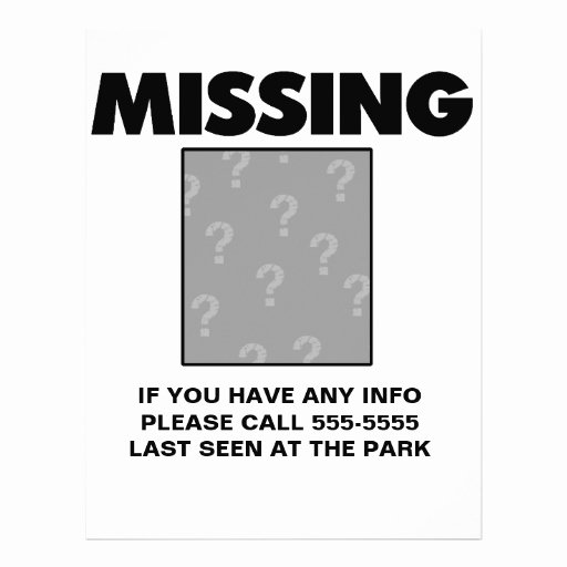 Missing Person Poster Template Beautiful Customizable Missing Person Child Item Pet Personalized