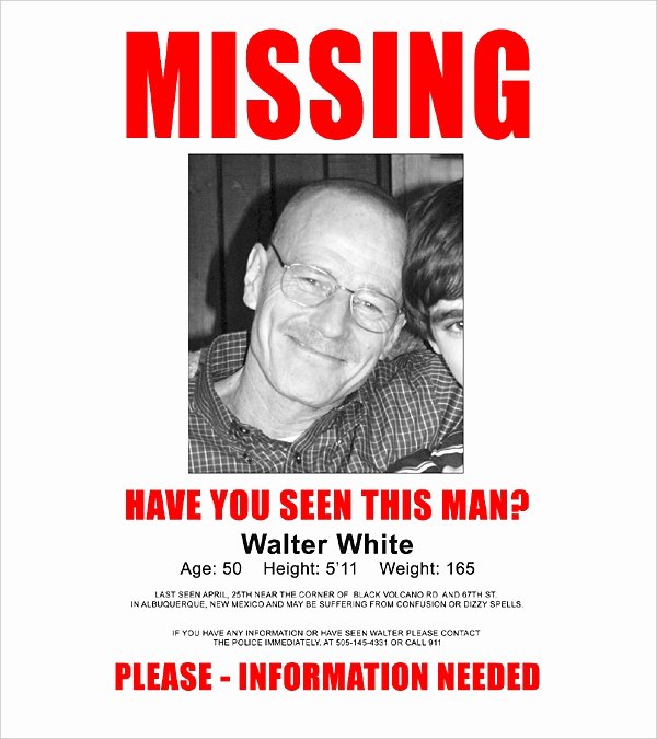 Missing Person Poster Template New Missing Poster Template