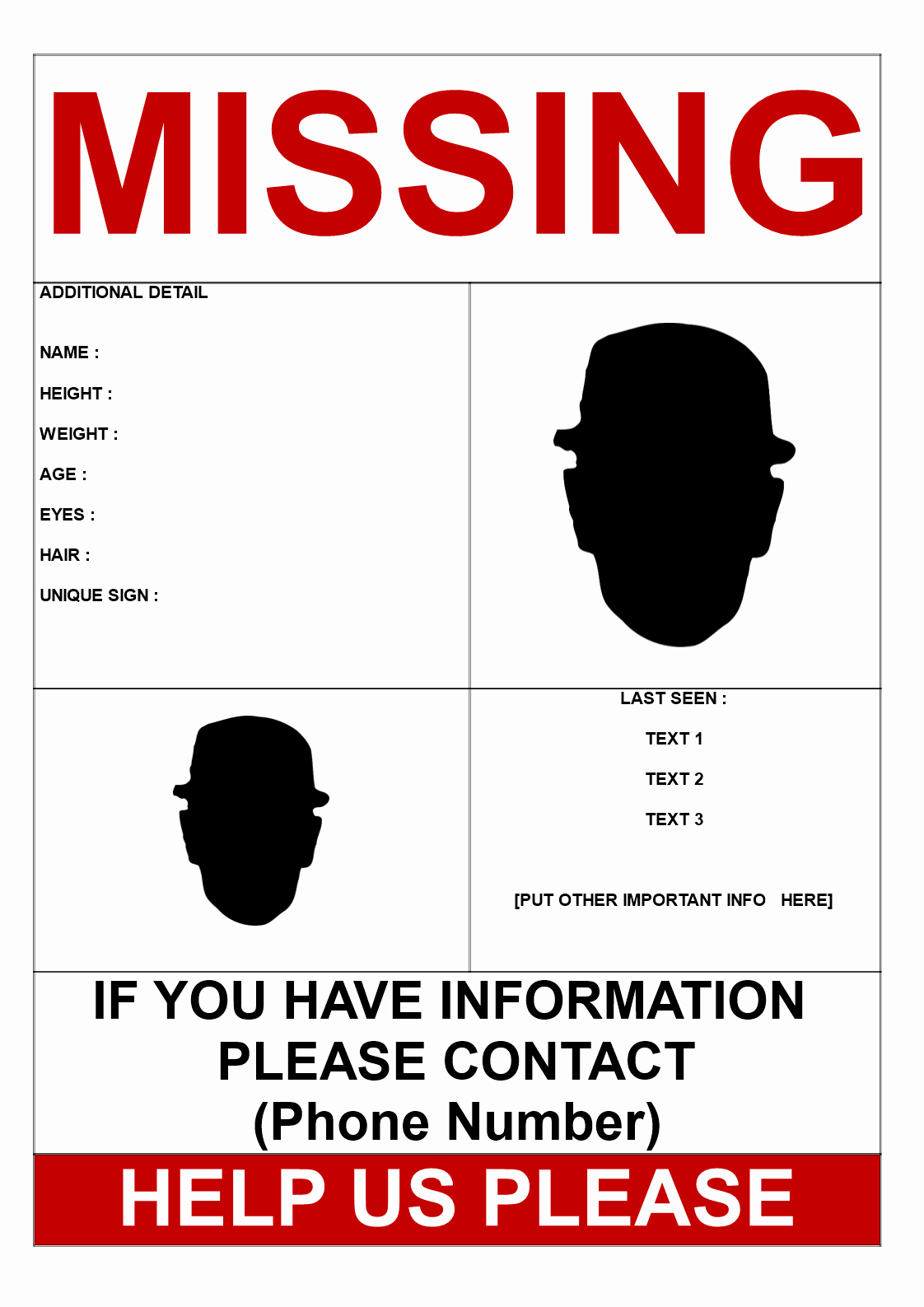 Missing Persons Flyer Template Best Of Free Missing Person Template 2 Pictures