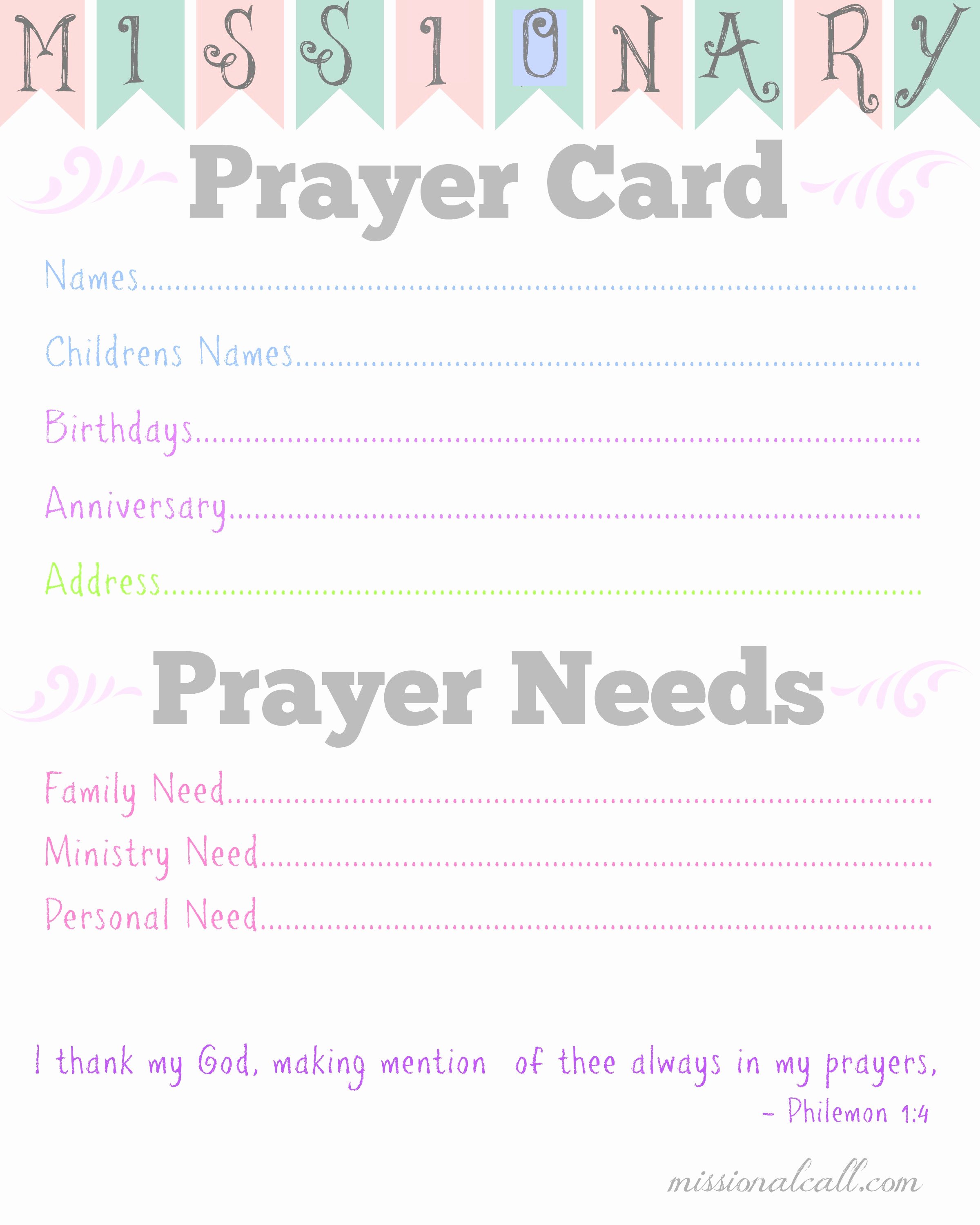 Missionary Prayer Card Template New 6 Best Of Free Printable Prayer Card Template