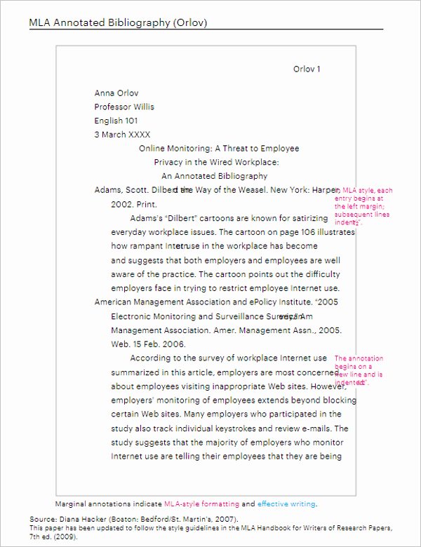 Mla format Template Download Fresh 11 Mla Annotated Bibliography Templates Free Pdf Examples