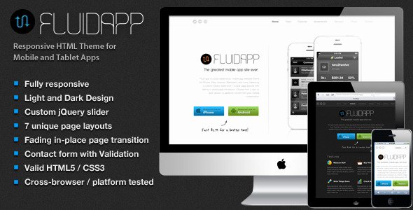 Mobile Apps Website Template Lovely Fluidapp Responsive Mobile App Website Template by