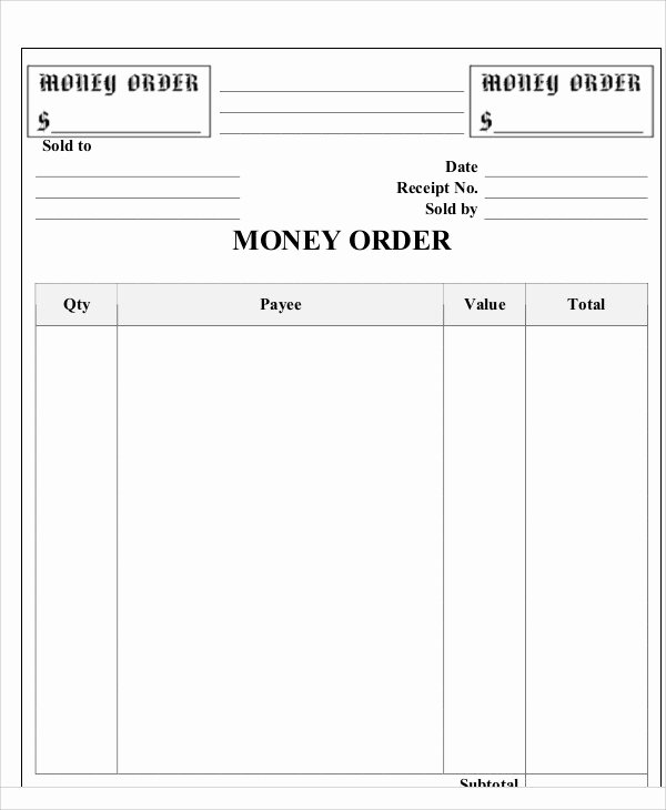 Money order Receipt Template Awesome 5 order Receipt Templates Free Sample Example format
