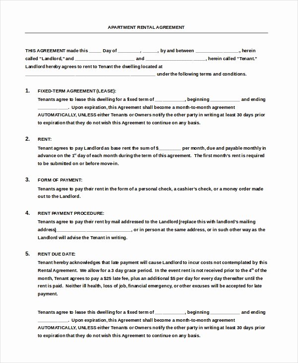 Month Rental Agreement Template Unique 10 Month to Month Rental Agreement Free Sample Example