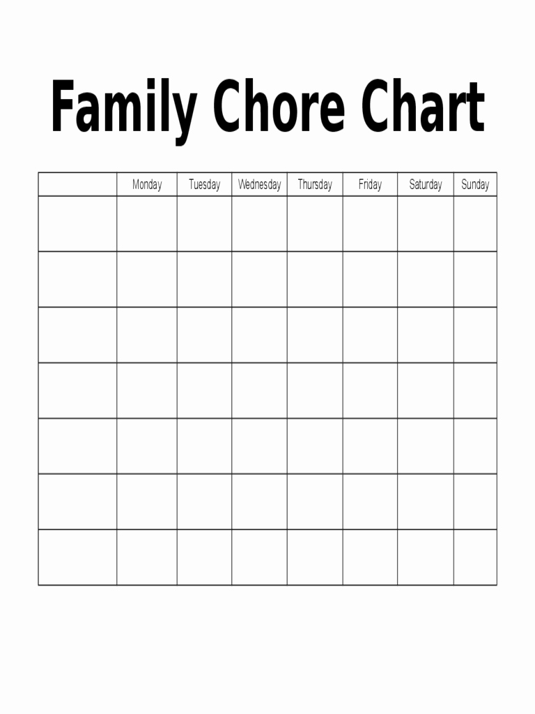 Monthly Chore Chart Template Inspirational Chore Chart 5 Free Templates In Pdf Word Excel Download
