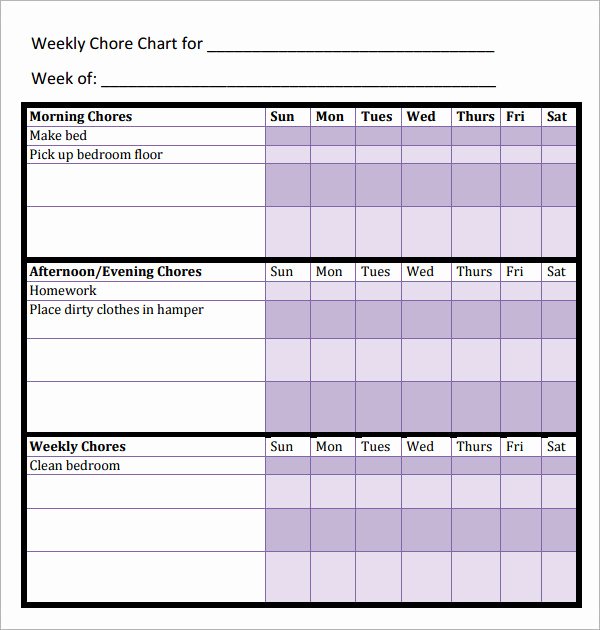 Monthly Chore Chart Template Inspirational Chore Chat Template 14 Download Free Documents In Word Pdf