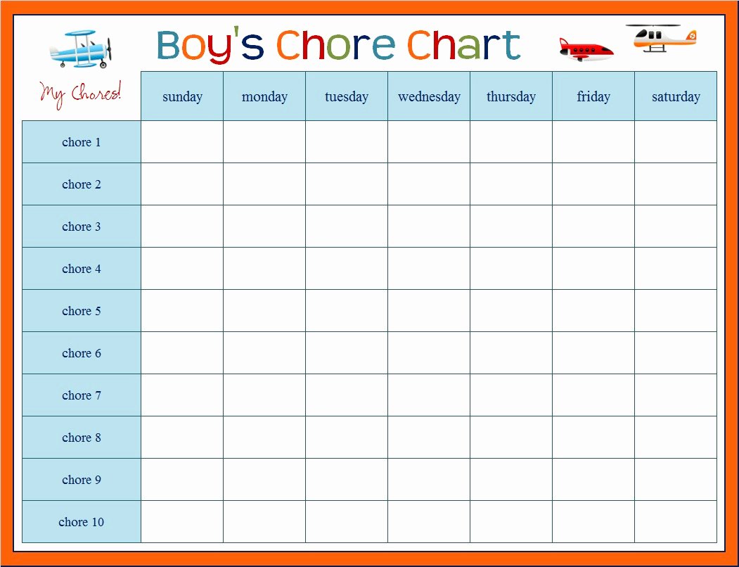 Monthly Chore Chart Template New 9 Best Of Monthly Chore Chart Printable Templates