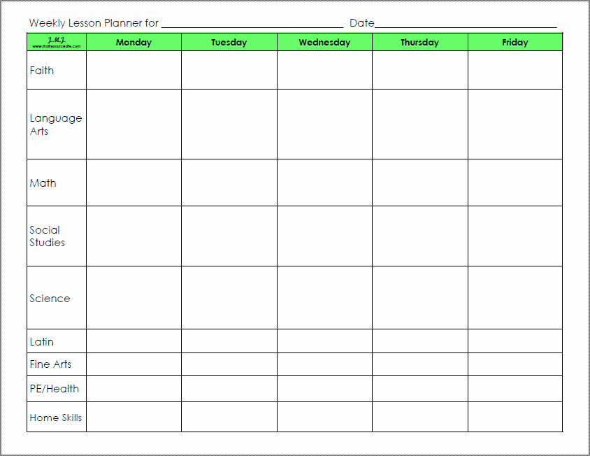 Monthly Lesson Plan Template Awesome Blank Preschool Weekly Lesson Plan Template