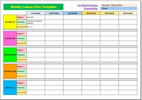 Monthly Lesson Plan Template New Weekly Lesson Plan Template the Best Home School Guide