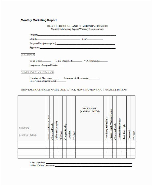 Monthly Marketing Report Template Beautiful 37 Monthly Report Samples