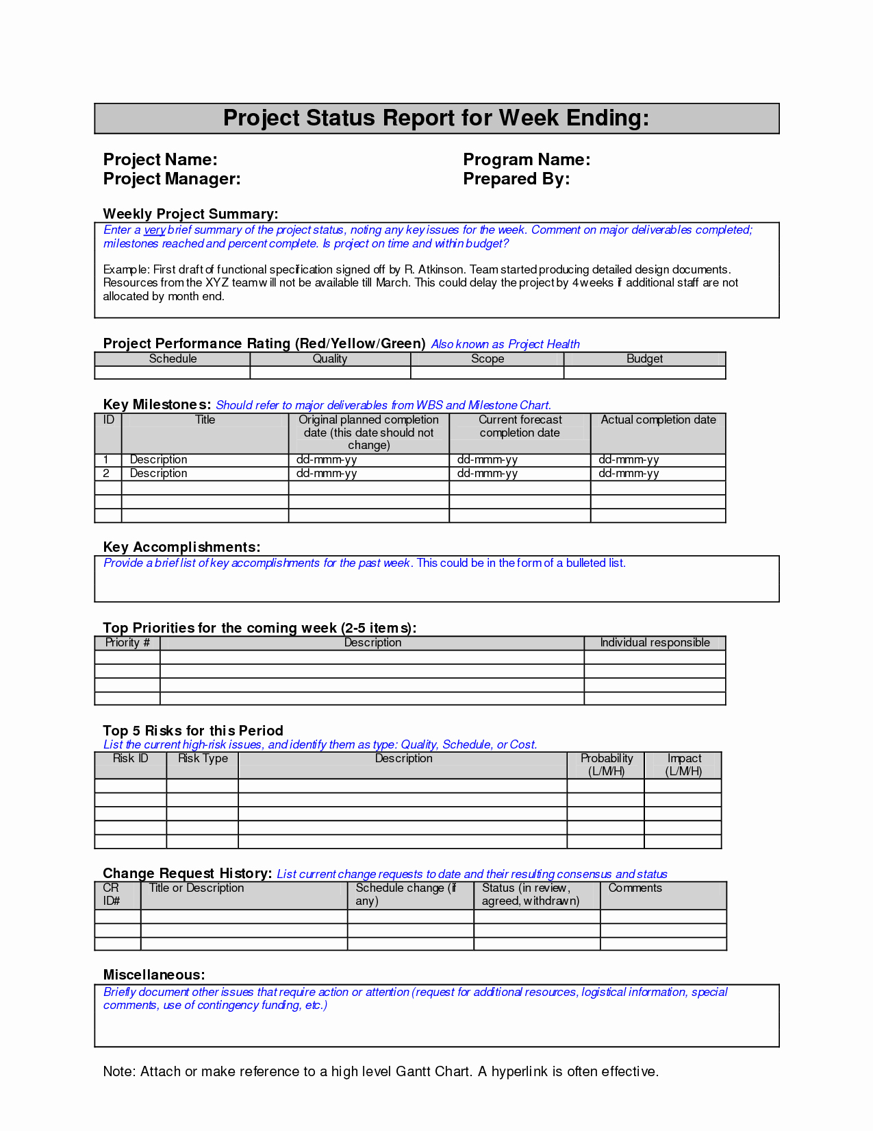 Monthly Progress Report Template Unique Weekly Project Status Report Sample Google Search