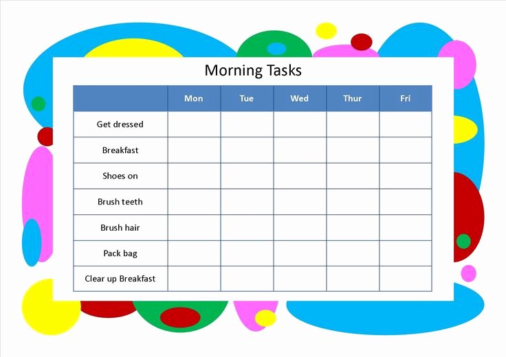 Morning Routine Checklist Template Awesome Best S Of Job Chart Template Morning Routine Chart