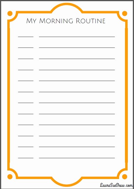 Morning Routine Checklist Template Best Of Free Morning Routine Printable Planner Laura Sue Shaw