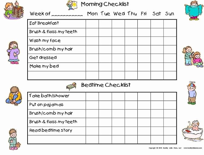 Morning Routine Checklist Template Luxury Cute Daily Schedule Chore Chart Hmm Would Like A More