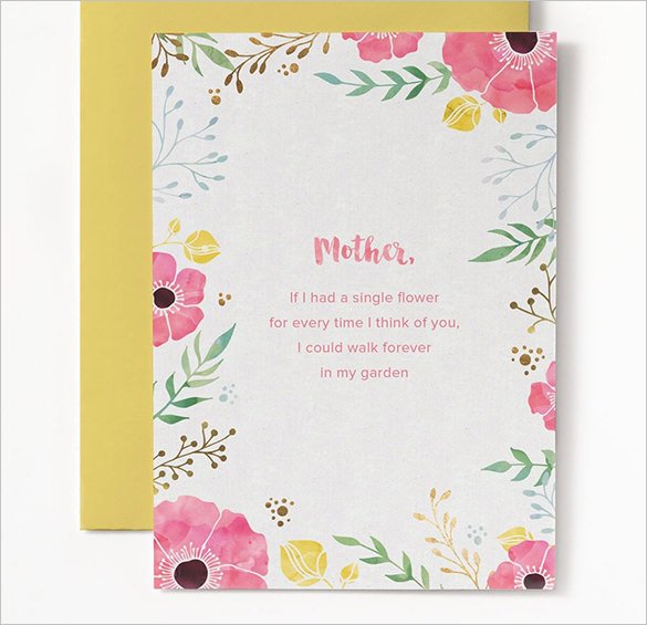 Mothers Day Cards Template Beautiful 11 Mothers Day Card Templates Psd Eps