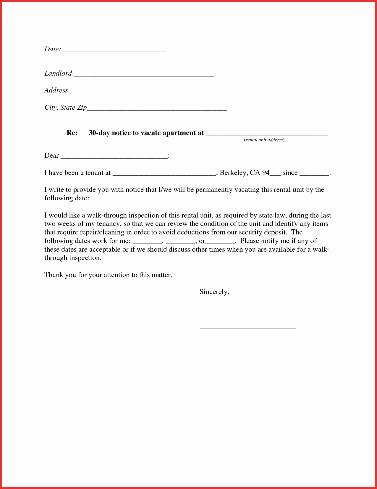 Move Out Letter Template New 60 Day Apartment Notice Letter Latest Bestapartment 2018