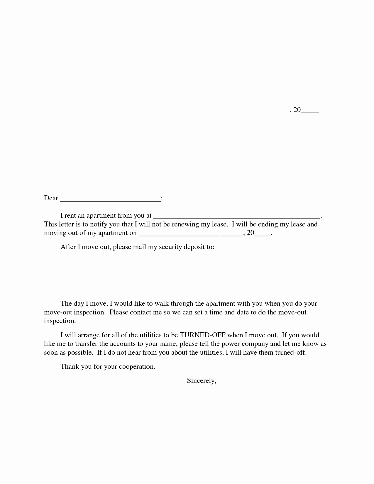 Move Out Letter Template Unique Sample Letter Moving Out Apartment Latest Bestapartment 2018