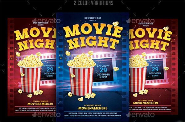 Movie Night Flyer Template Luxury 17 Movie Night Flyer Templates