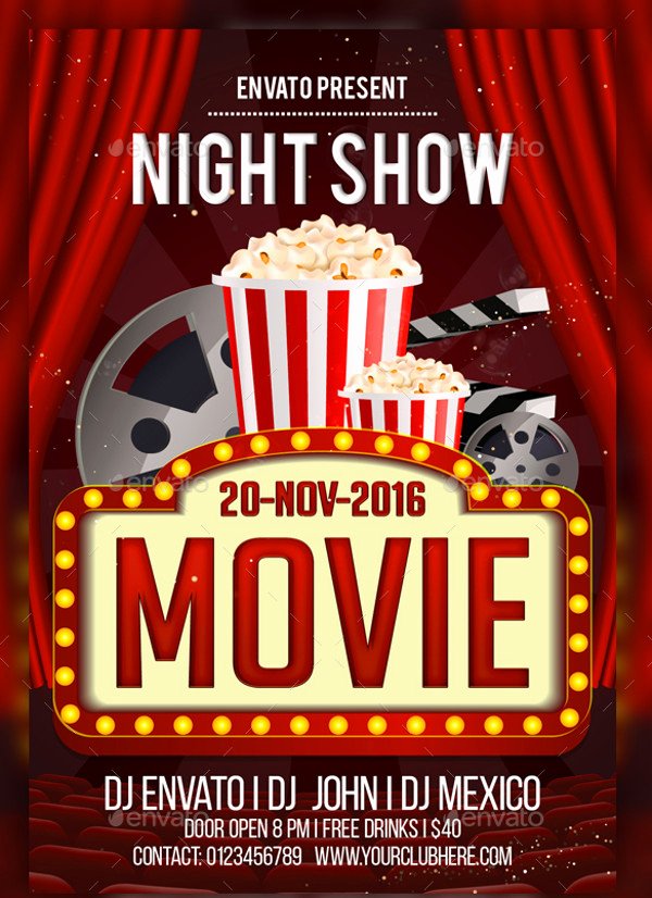 Movie Night Flyer Template Luxury Family Movie Night Flyer Template Yourweek A3097eeca25e