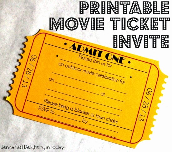 Movie Night Invitation Template Beautiful Free Printable Movie Ticket Invite Video Tutorial On