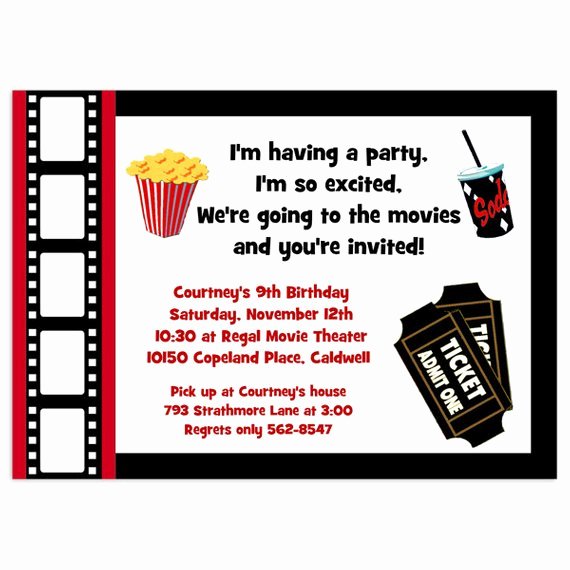 Movie Night Invitation Template Best Of Printable Movie Party Invitation Movie Night Invitation