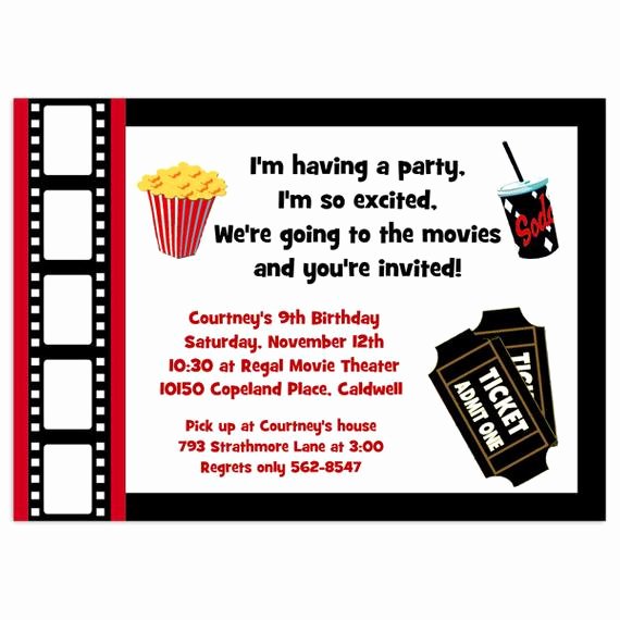 Movie Night Invitation Template New Printable Movie Party Invitation Movie Night Invitation