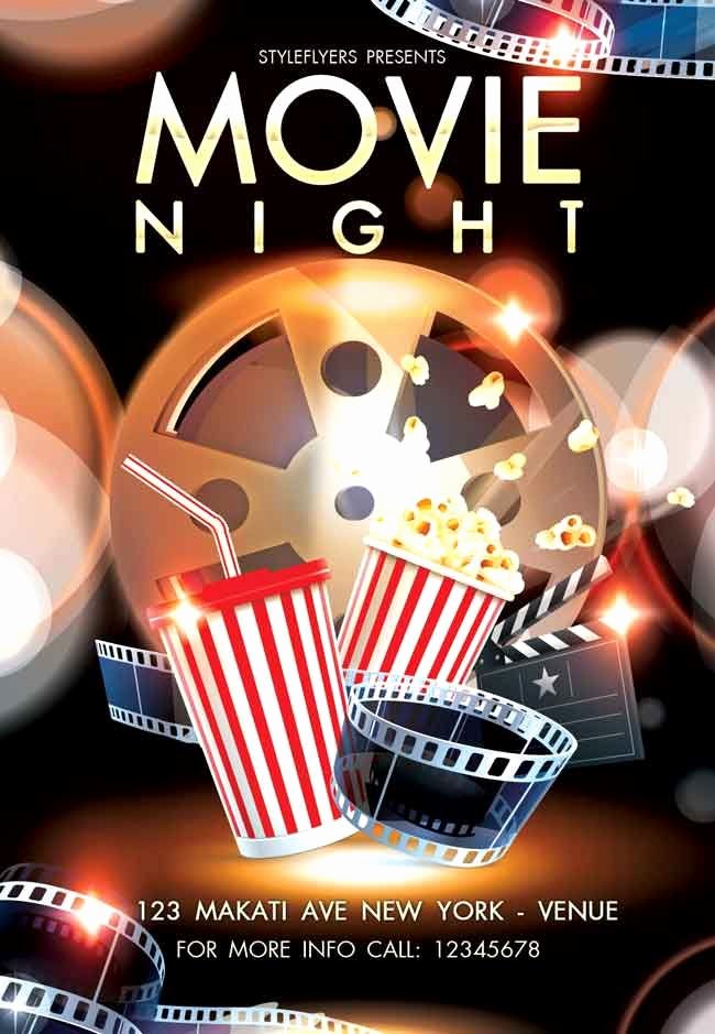 Movie Poster Template Psd Inspirational Movie Night Flyer Psd Free