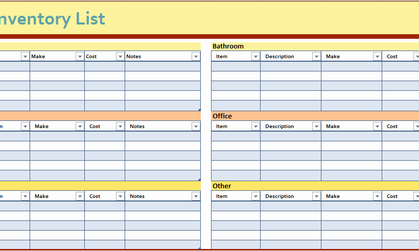 Moving Inventory List Template Inspirational Sample Inventory Lists Archives Ms Fice Documents