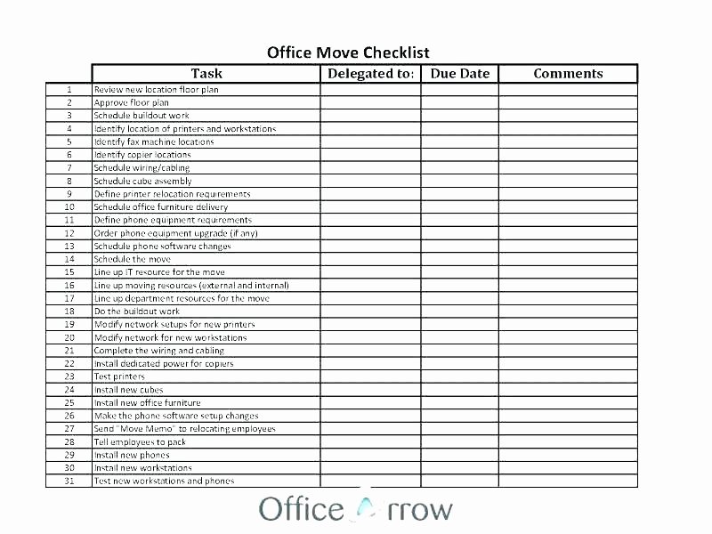 Moving Office Checklist Template Luxury Fice Move Checklist Excel Home Moving Checklist Excel