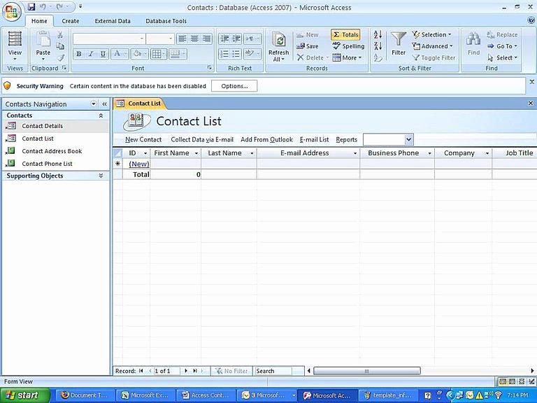 Ms Access 2007 Template Inspirational Create A Microsoft Access 2007 Database Using A Template