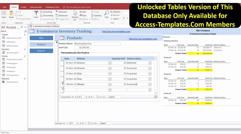 Ms Access Inventory Template Awesome Access Database E Merce Inventory Tracking Management