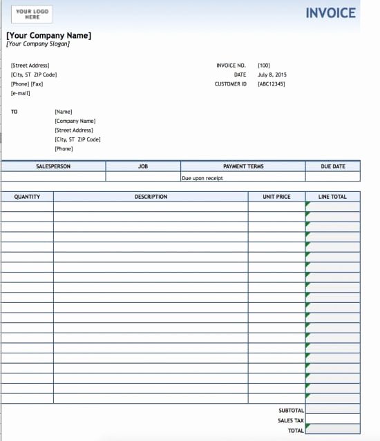 Ms Access Invoice Template Beautiful Free Service Invoice Template Excel Pdf