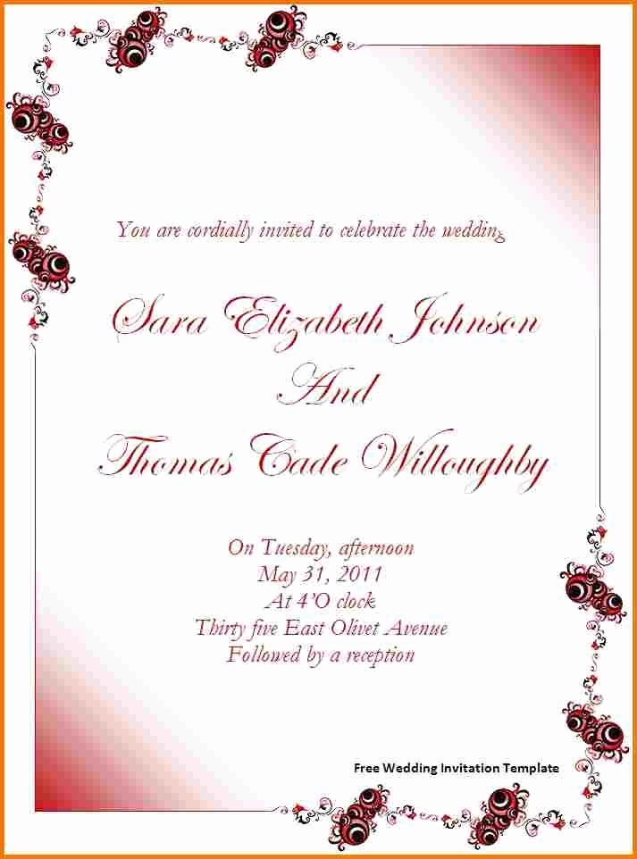 Ms Office Invitation Template Beautiful Free Wedding Invitation Templates for Word