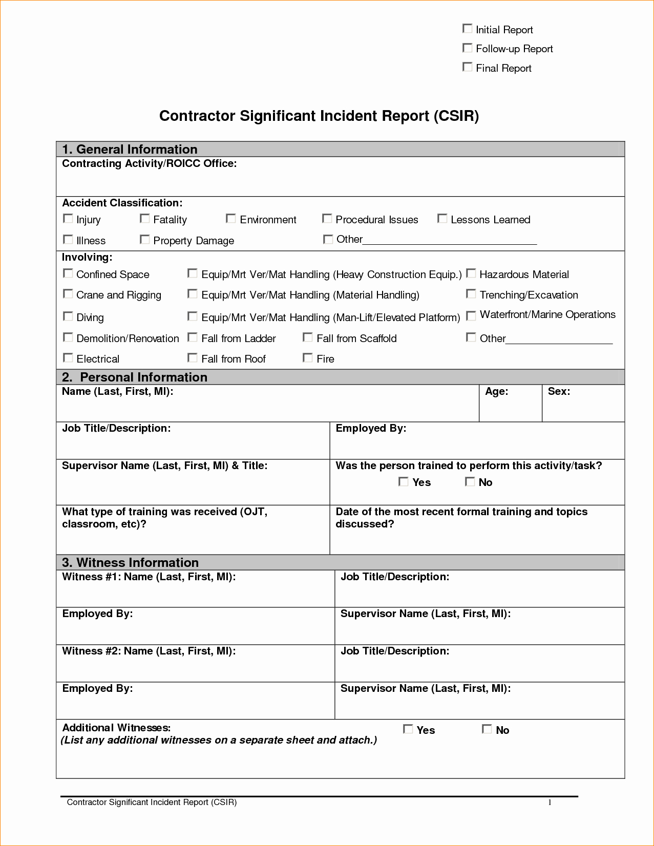 Ms Word form Template Unique Incident Report Template Microsoft Word