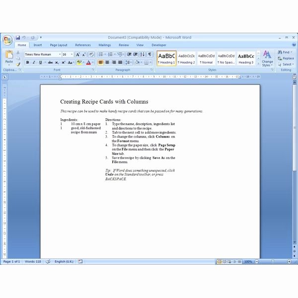 Ms Word Recipe Template Best Of Finding Microsoft Word Recipe Templates