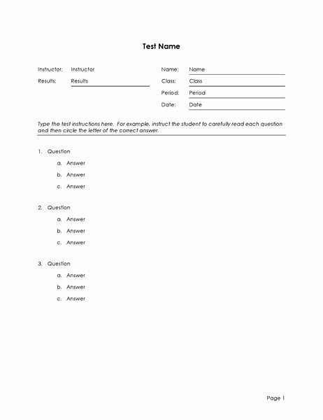 Multiple Choice Template Word Fresh Multiple Choice Questionnaire Template Joselinohouse