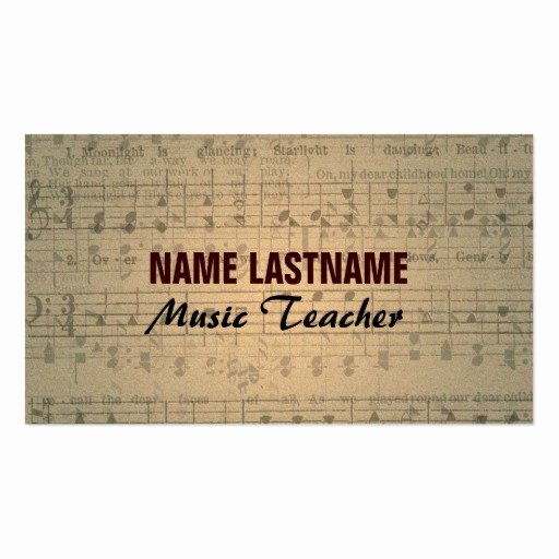 vintage music sheet business card template