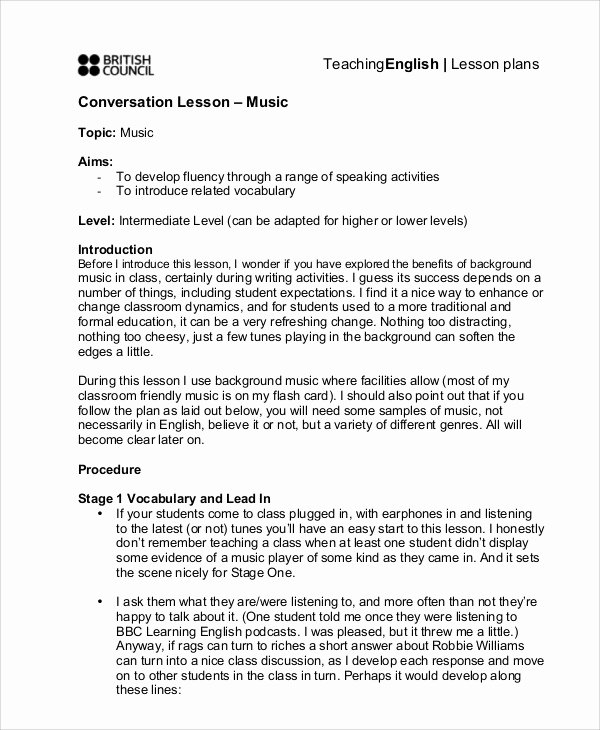 Music Business Plan Template New 40 Lesson Plan Samples