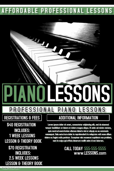 Music Lesson Flyer Template Inspirational Piano Lessons Template