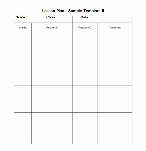 Music Lesson Plan Template Fresh Sample Elementary Lesson Plan Template 8 Free Documents